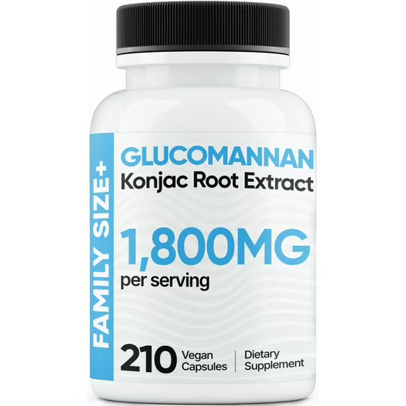 COMFY HEALTH Glucomannan 1,800mg Per Serving, 210 Capsules - Konjac Root Extract Supplements for Men and Women, Amorphophallus Konjac, Non-GMO, Gluten-Free